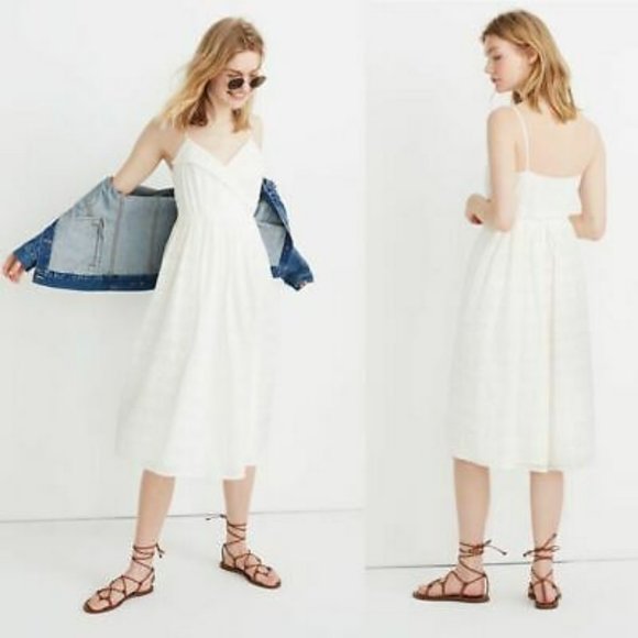 NWT Madewell  Floral Embroidered Pleat Wrap Dress - Picture 5 of 5